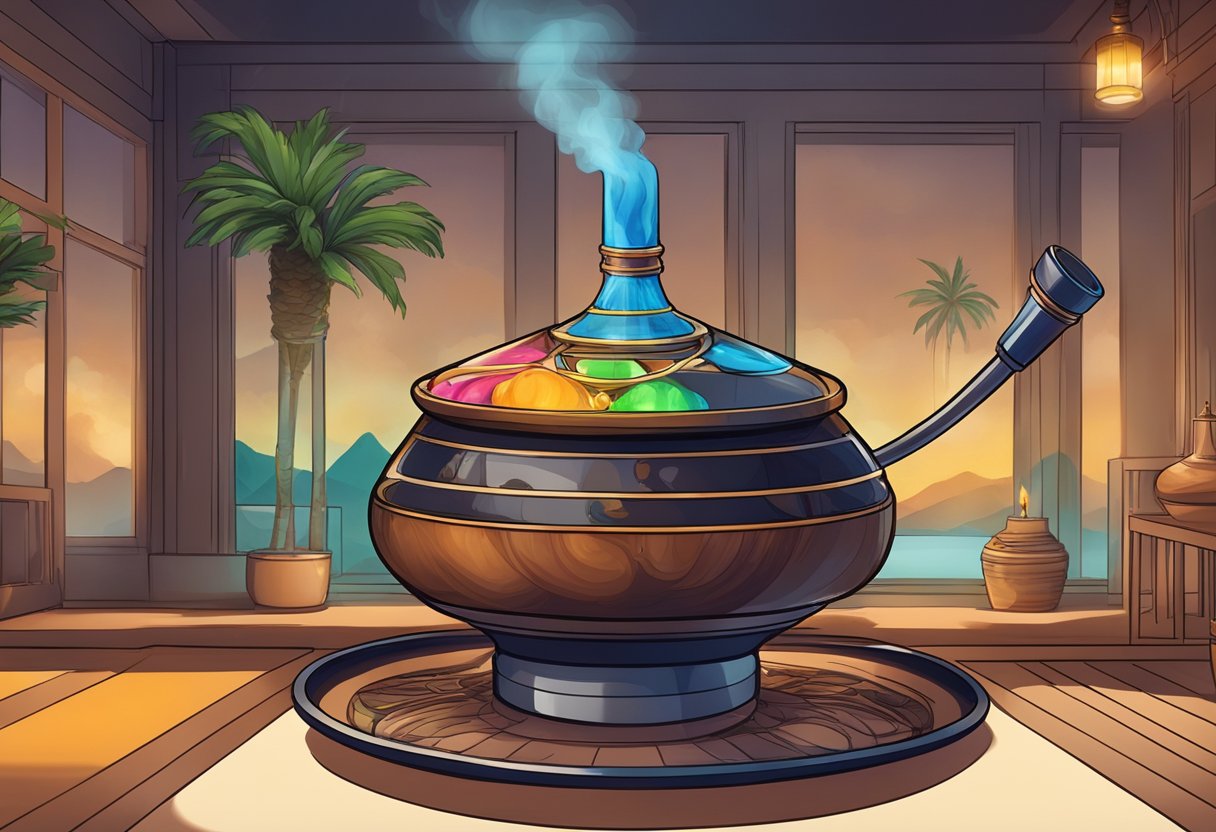 A hookah bowl filled with more molasses and less airflow, producing denser shisha smoke
