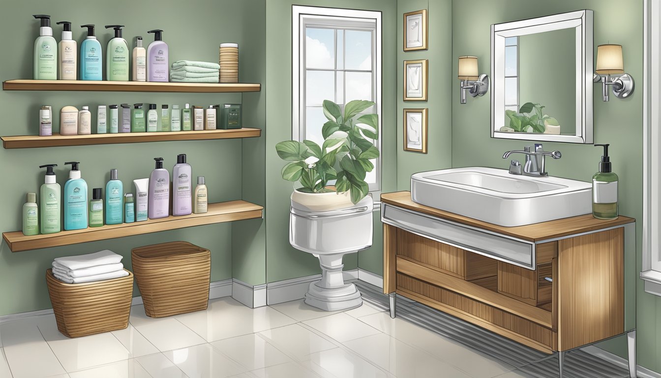 A cozy bathroom shelf displays Key Products and Treatments home facial pro brand