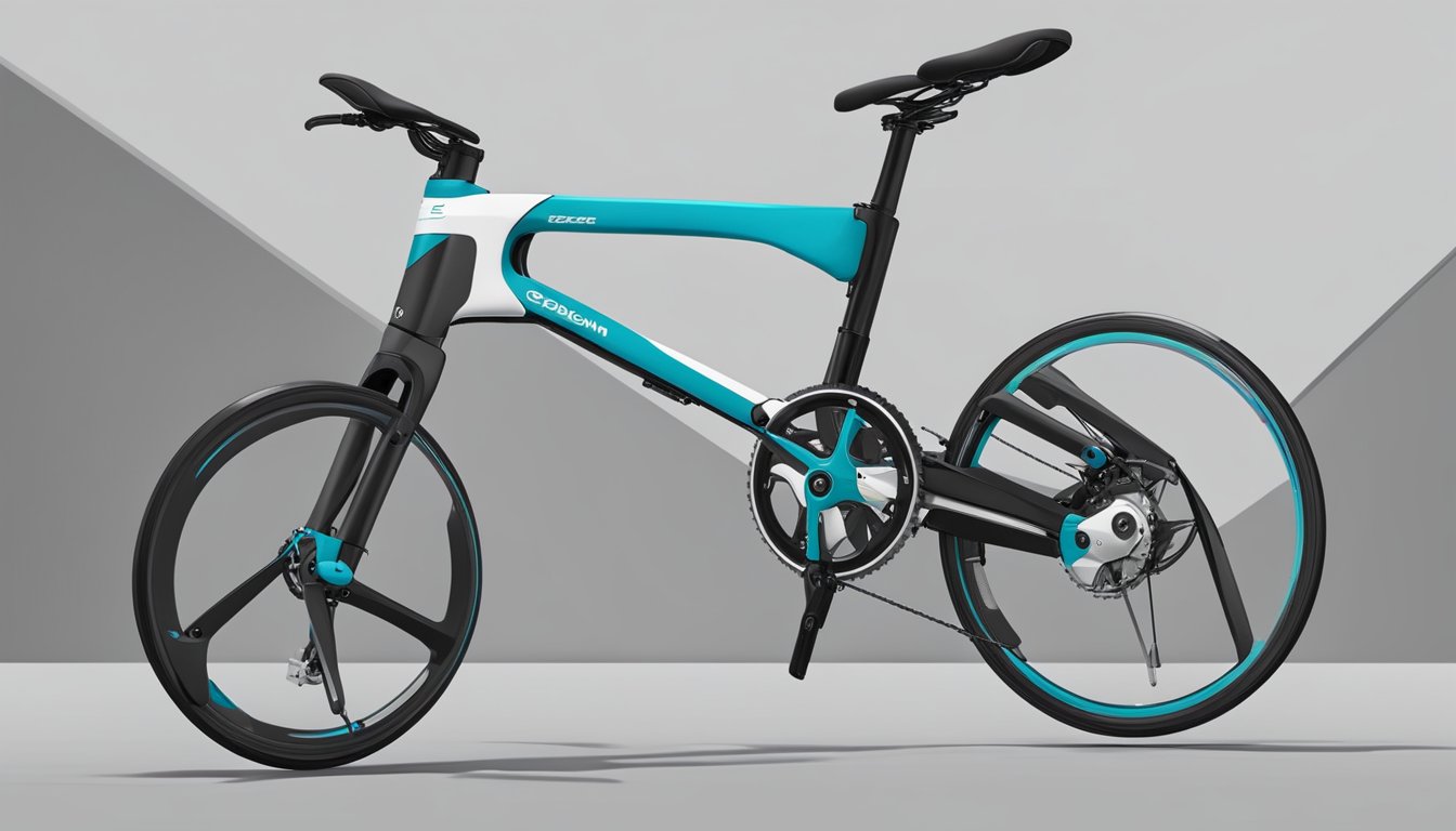 A Japanese folding bike with sleek, minimalist design and advanced features, showcasing compactness and ease of use for urban commuting
