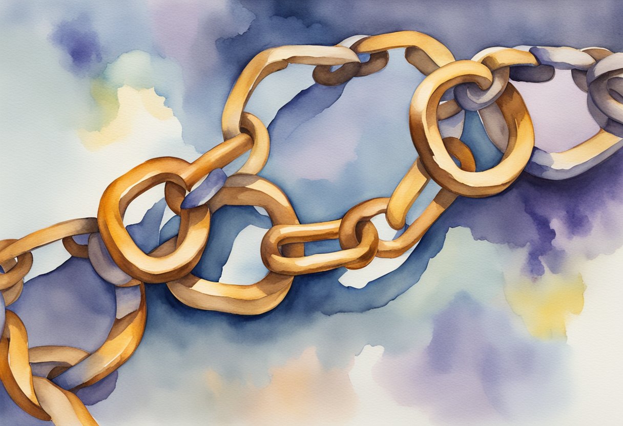A broken chain symbolizing challenges and critiques of domestic violence statistics