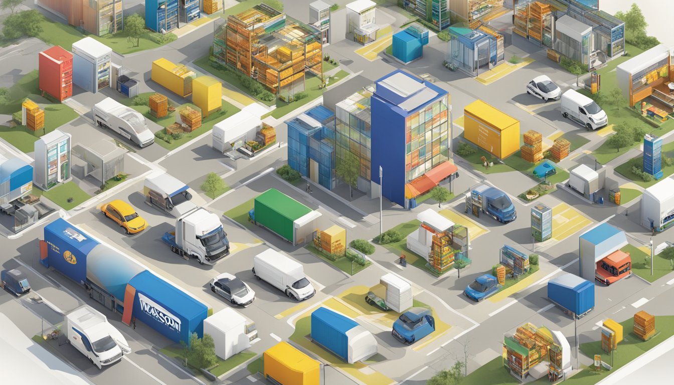 The LD Waxson Group logo stands prominently in the center, surrounded by a collection of various branded products arranged in a visually appealing manner