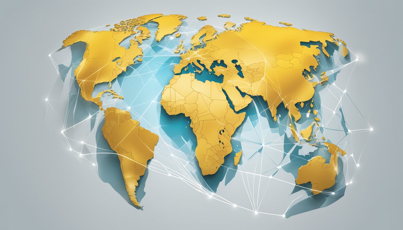 A globe radiates light, illuminating diverse continents and connecting people worldwide under the Lumen brand's global impact