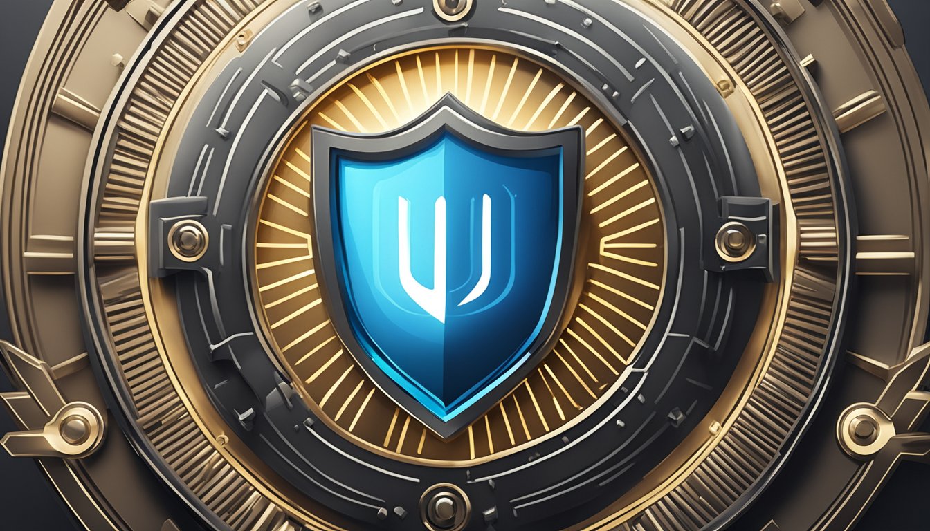 A glowing lumen brand logo radiates confidence and security, surrounded by a shield symbolizing trust
