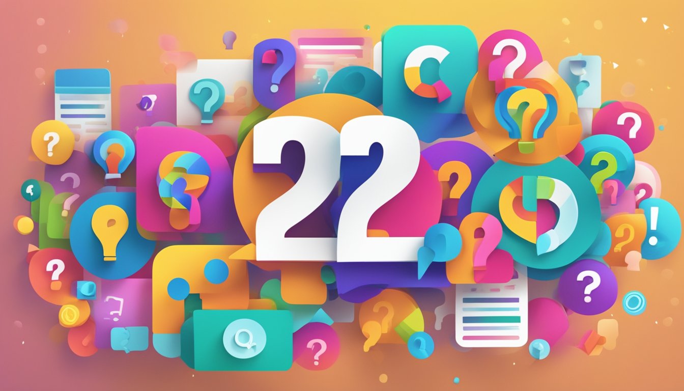 A colorful logo with "Frequently Asked Questions" text, surrounded by various question marks, against a clean, modern backdrop