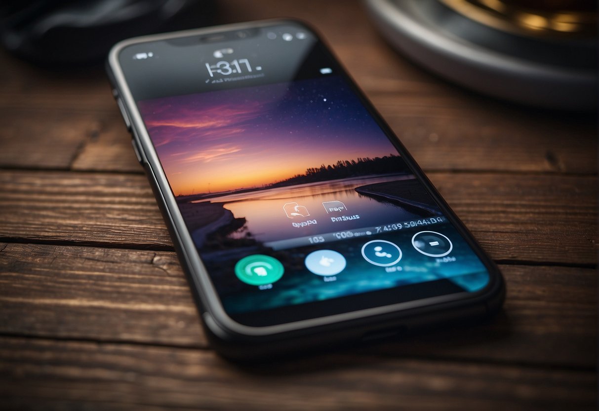 A smartphone screen displays the Capcut app open, with various editing tools and options visible on the interface