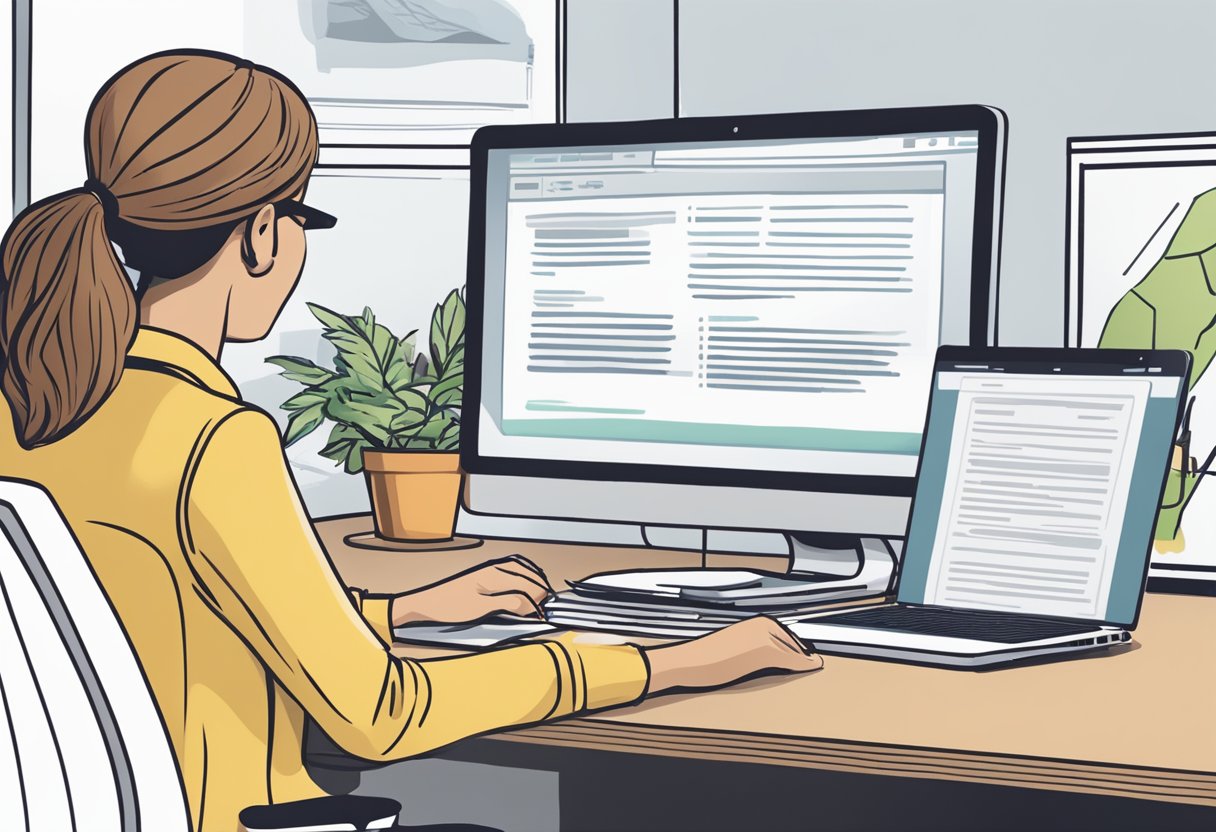 A self-employed individual in Iowa reviews the Families First Act coverage eligibility. Paperwork and a computer are on the desk