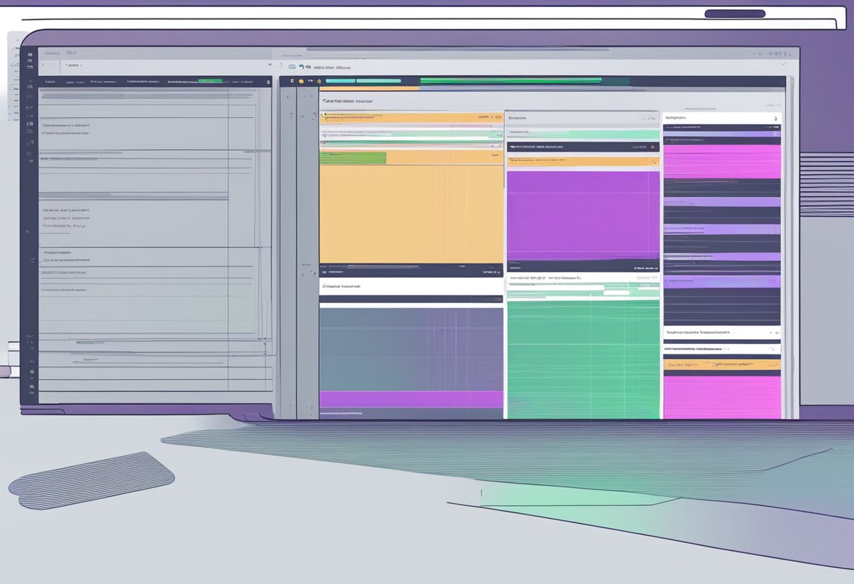 A computer screen displays lines of code for smart contracts on the NEAR Protocol platform. The code is being developed and tested for deployment