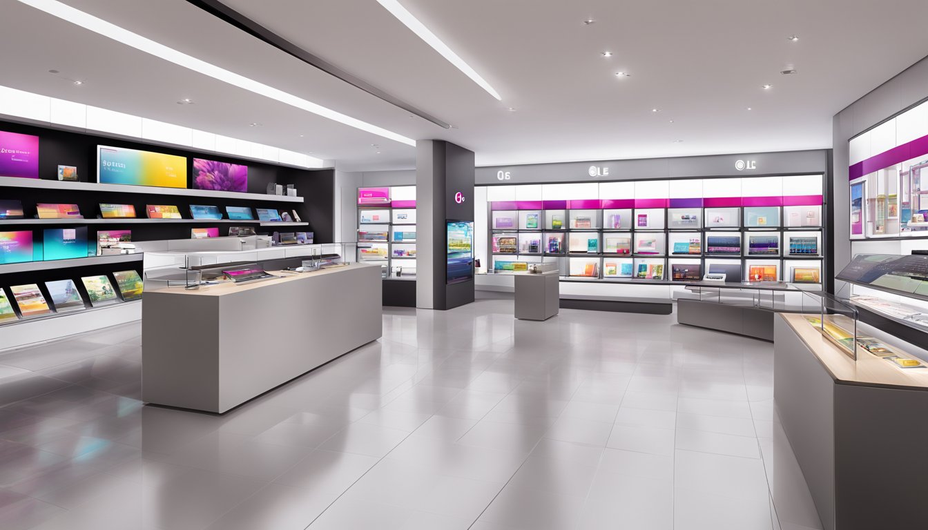 The LG brand store features sleek, modern displays and vibrant product showcases