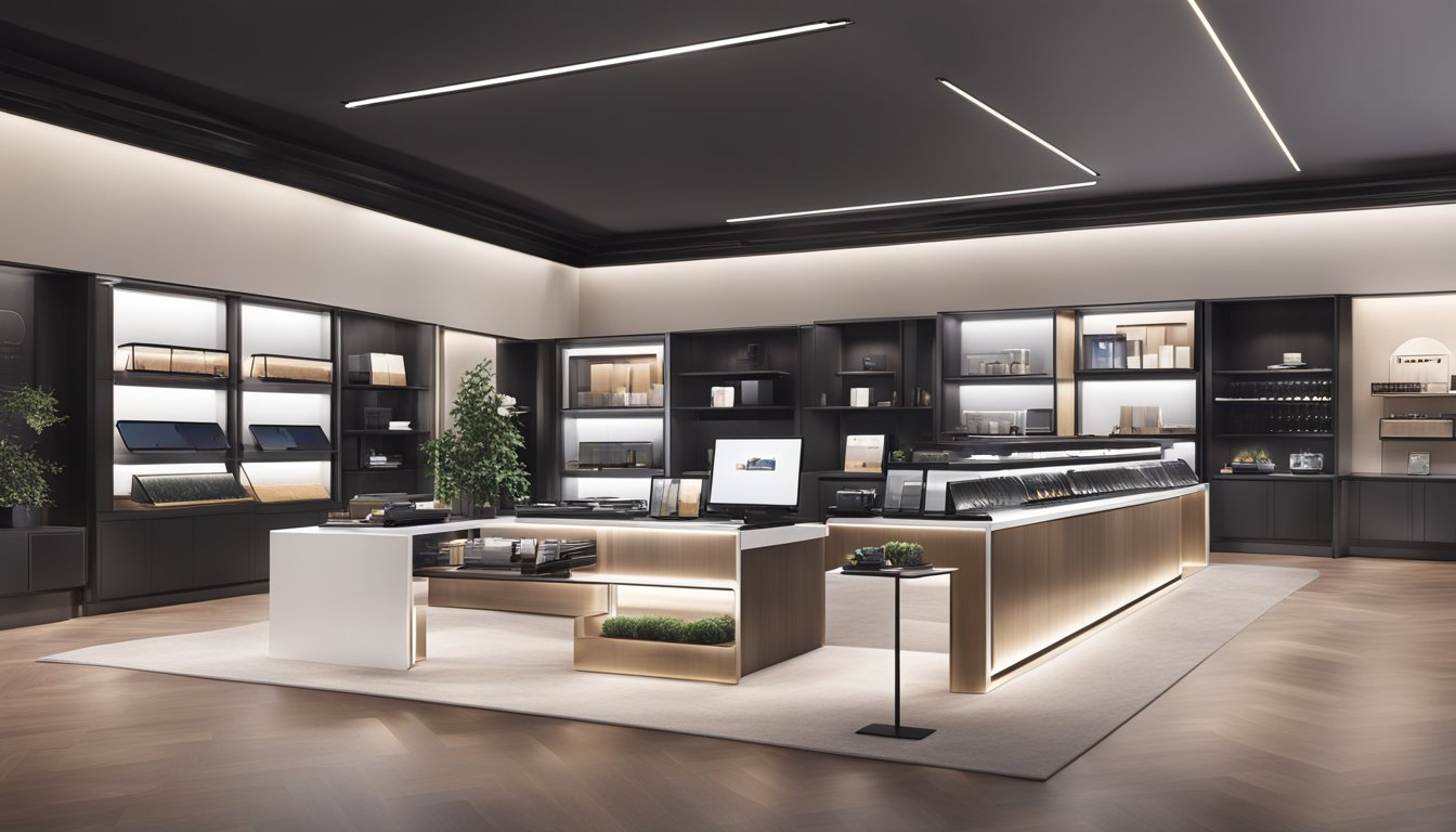 A sleek LG Signature Collection store with modern displays and luxurious ambiance
