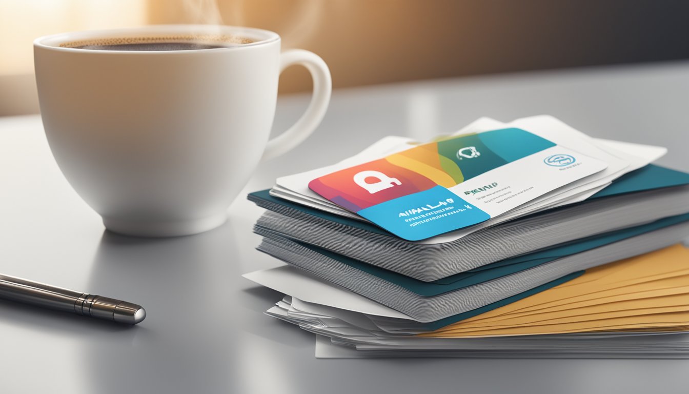 A stack of FAQ cards next to a steaming cup of Malaysian coffee, with the brand logo prominently displayed