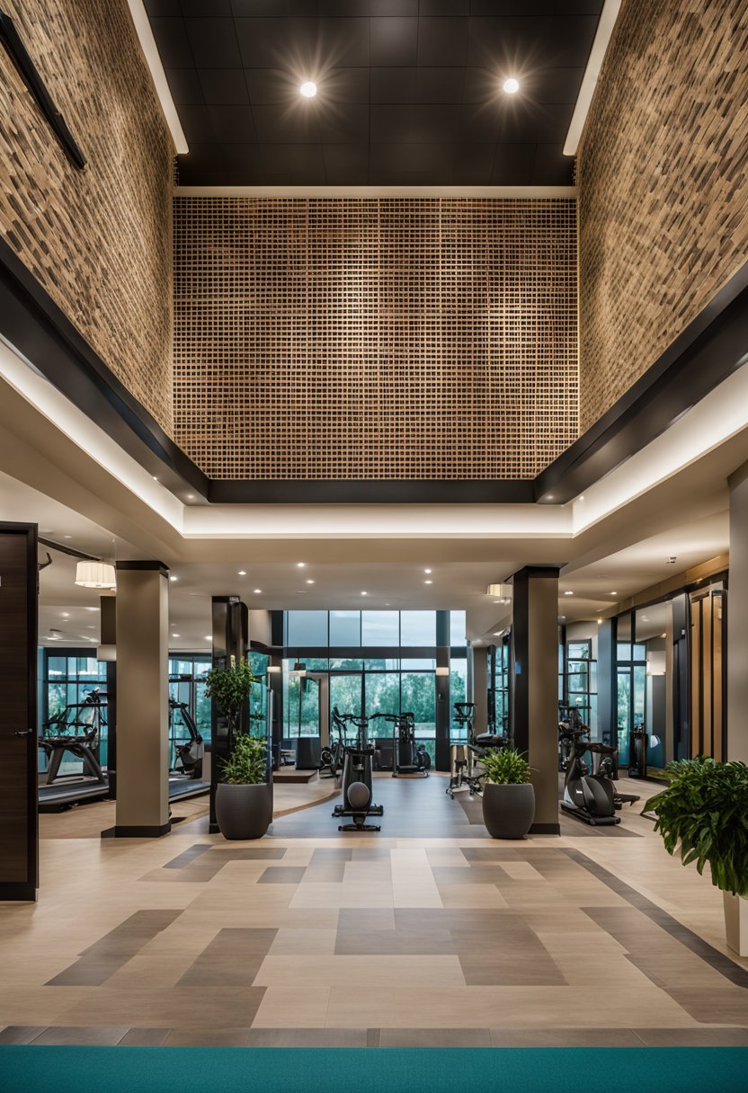 TownePlace Suites Waco South: modern luxury hotel exterior, with a prominent fitness center, surrounded by lush landscaping