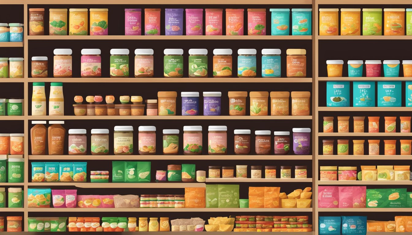 A variety of miso paste brands displayed on shelves with colorful packaging, highlighting their health and nutrition benefits
