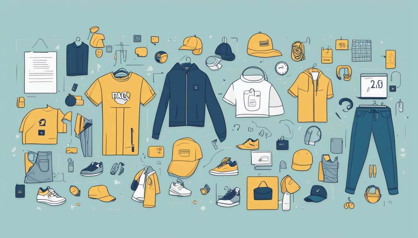 The FAQ section of a trendy clothing brand's website, with a clean and modern layout, showcasing a variety of common questions and answers