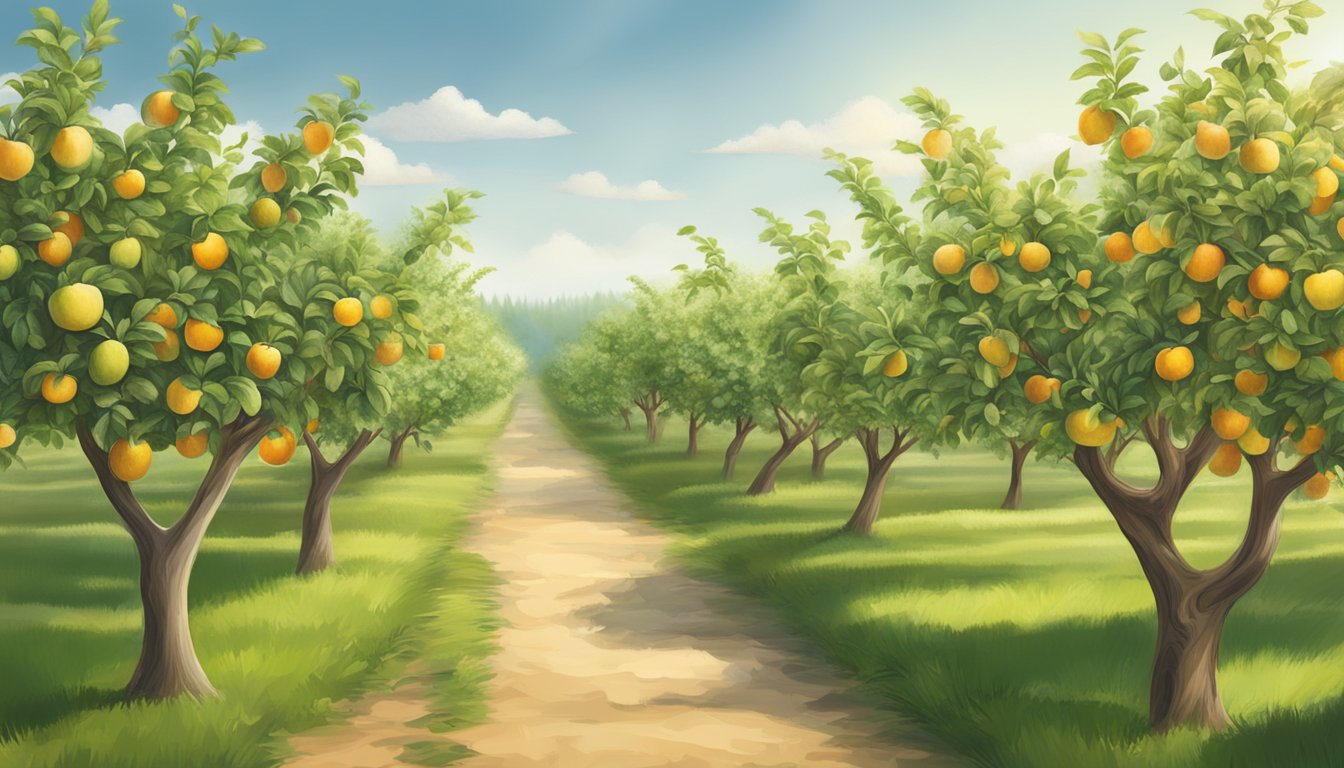 An orchard with thriving, abundant fruit trees symbolizing financial health and growth strategies for Orchard Brands