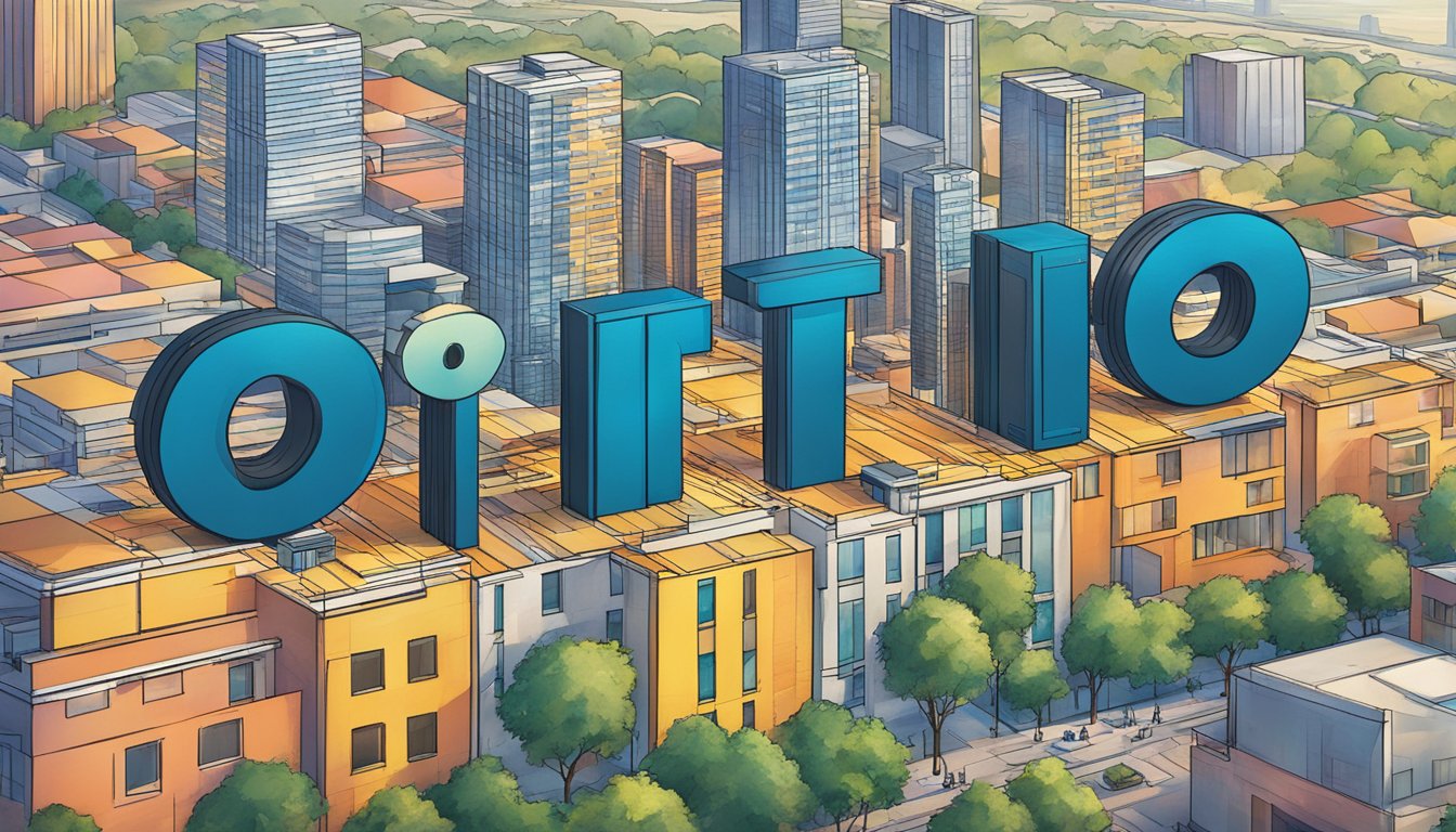 The Otto Brand logo stands tall against a vibrant, modern city skyline, symbolizing strength and innovation