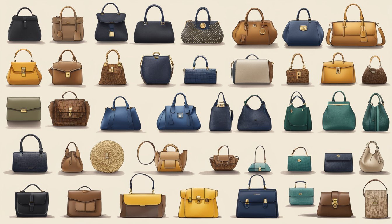A timeline of German handbag brands from past to present, showcasing iconic designs and evolving styles