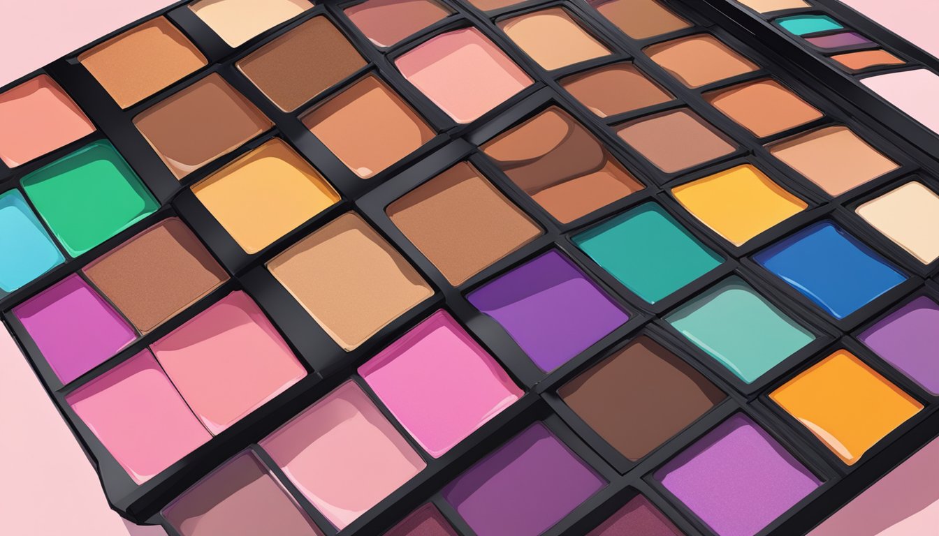 16 brand eyeshadow palette open, vibrant colors in one swipe