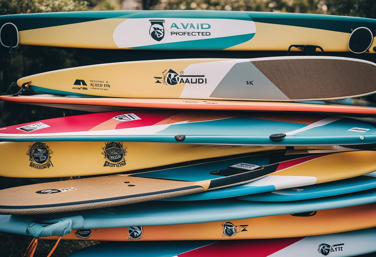 A pile of rejected paddleboards with "Avoid" labels
