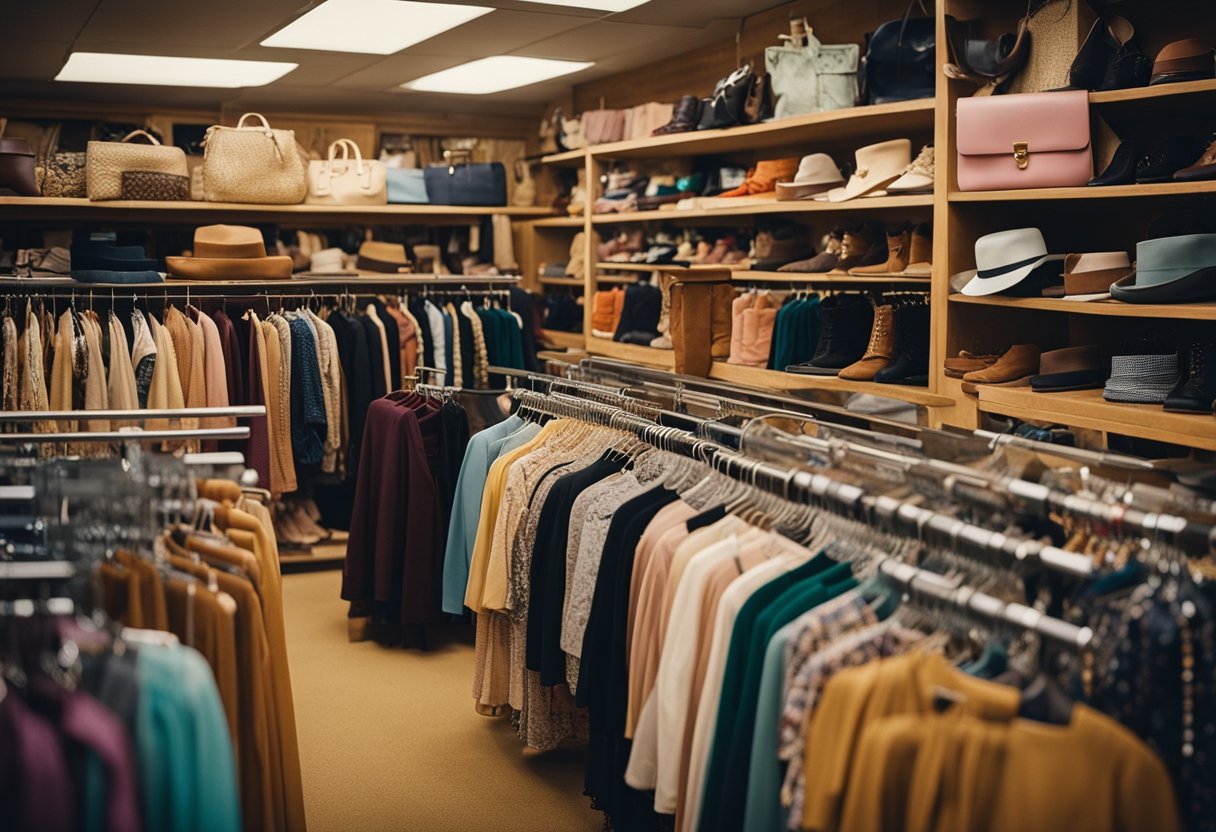 A colorful array of vintage clothing and accessories fills the shelves of Chloe's Closet, one of the best thrift stores in San Francisco