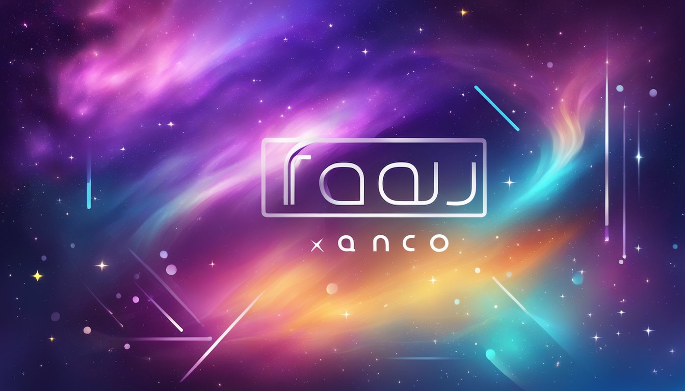 A colorful galaxy background with FAQ text and brand logo