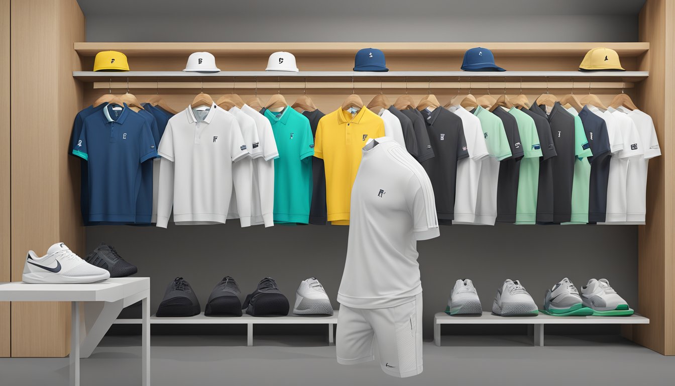Roger Federer's RF brand tennis apparel displayed on a mannequin