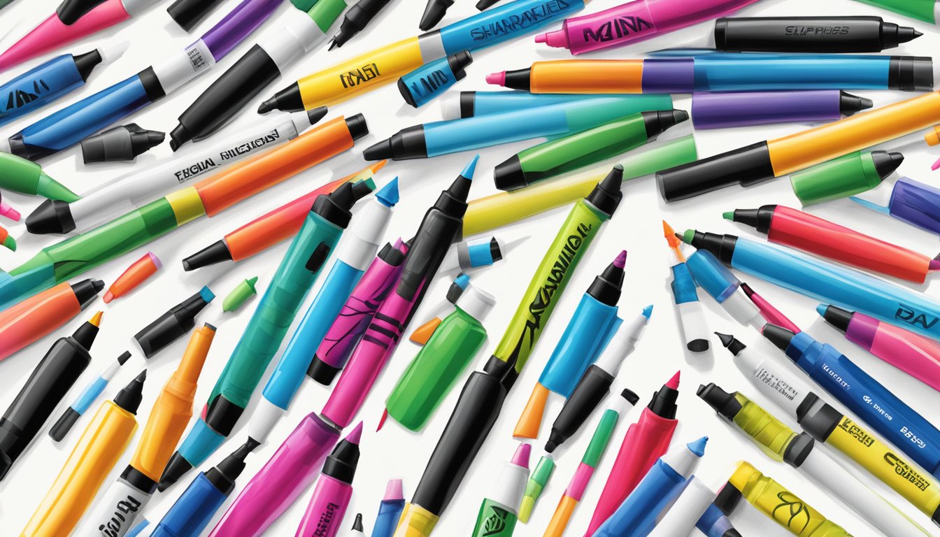 A bold Sharpie brand marker stands out on a clean white surface