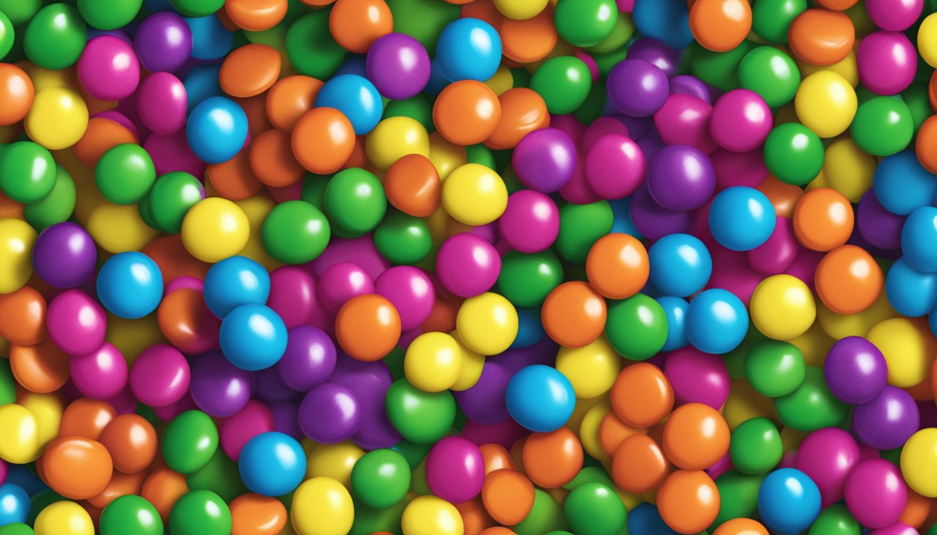 A colorful rainbow of Skittles spills out of a vibrant, open bag onto a bright, clean surface