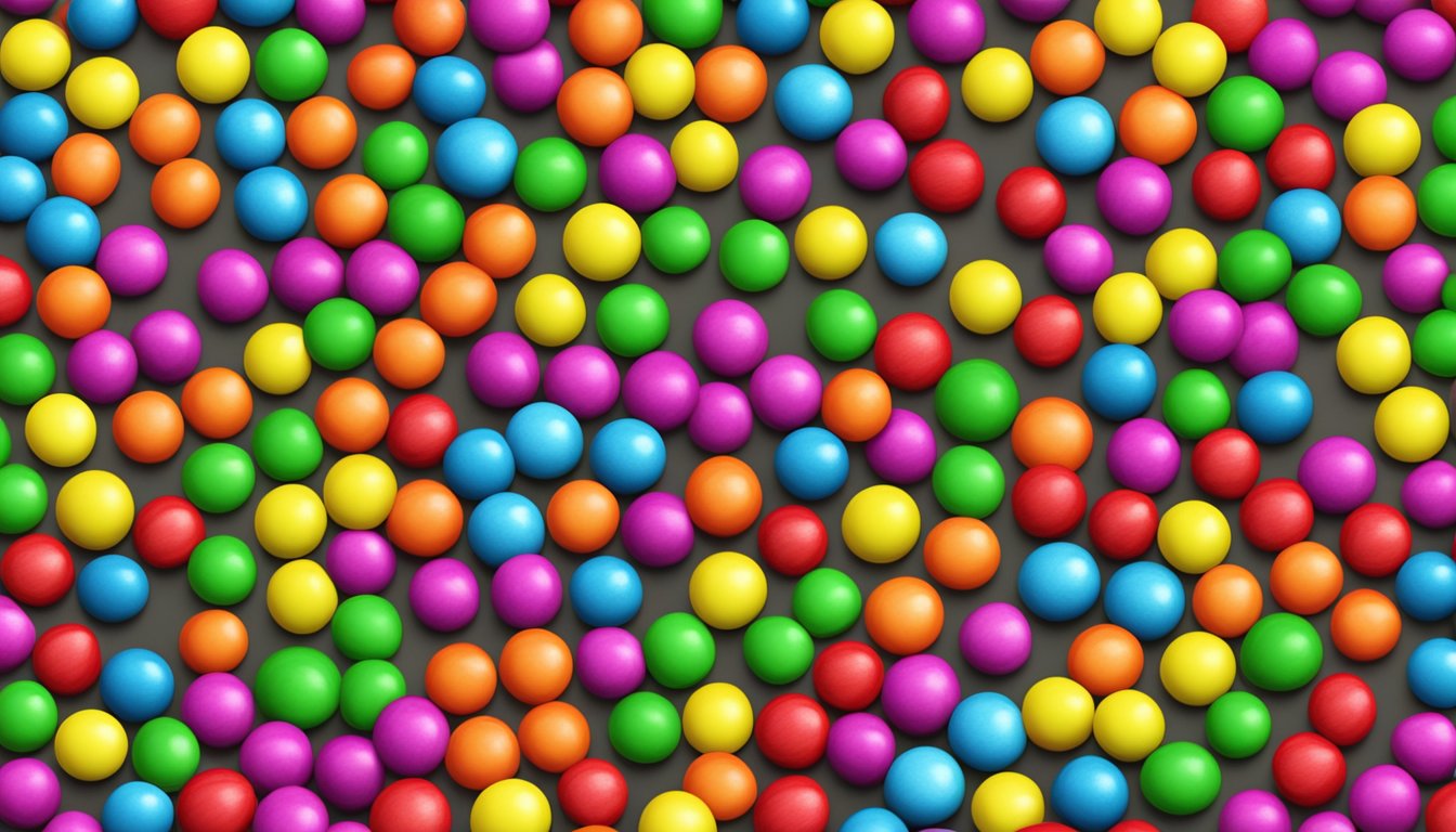 A colorful array of Skittles candies arranged in a playful and inviting display