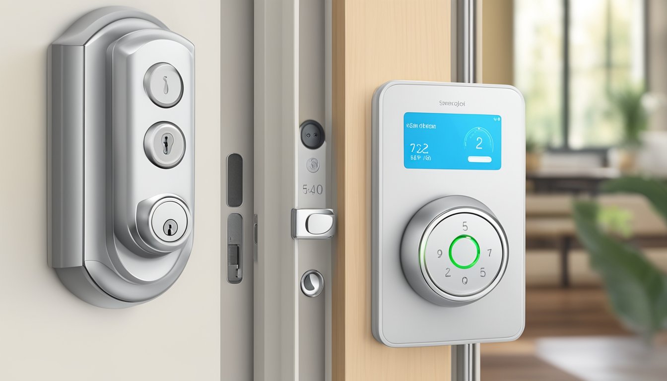 A smart lock seamlessly connects to various home devices, like lights and thermostats, creating a unified smart home ecosystem