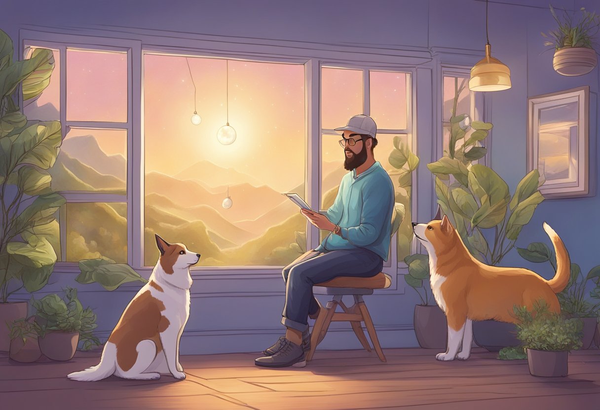 A pet psychic connects with animals online, using intuition to guide sessions