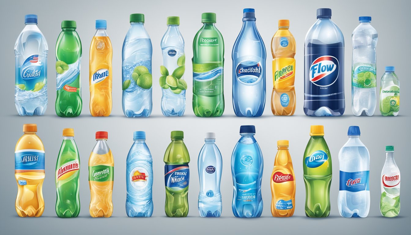 Bottled water brands flow through various sales channels, from supermarkets to vending machines, creating a distribution network