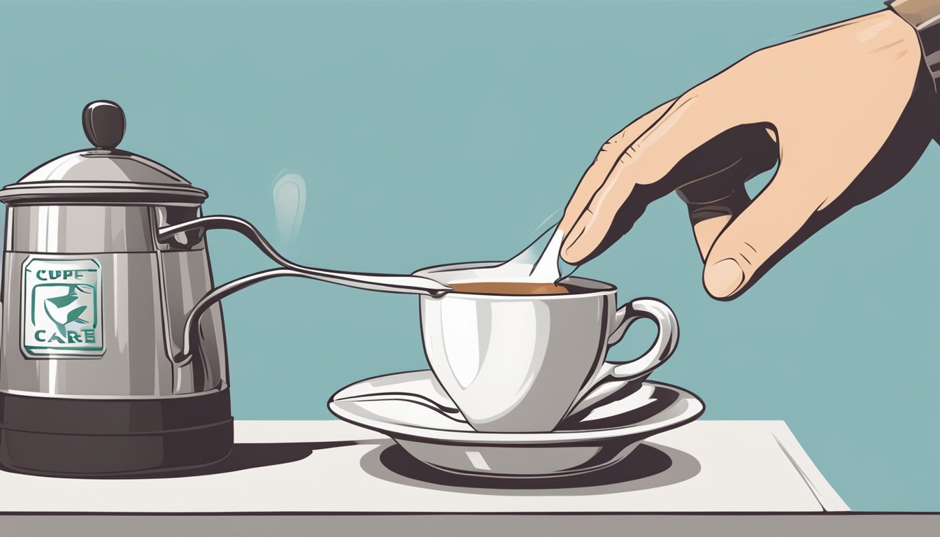 A hand reaches for a collapsed coffee cup, unfolding it with ease. The cup's Care and Maintenance branding is visible as it expands into a sturdy, reusable vessel