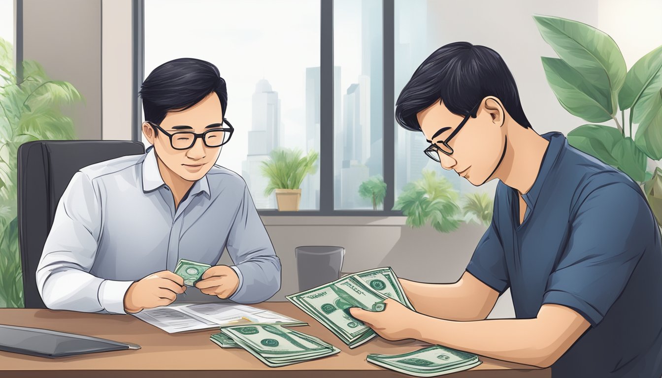 A money lender in Singapore assists a foreigner with financial support and schemes