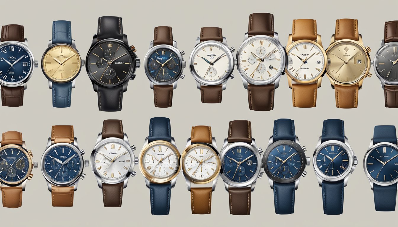 A display of top 10 watch brands under 500, showcasing elegance and affordability