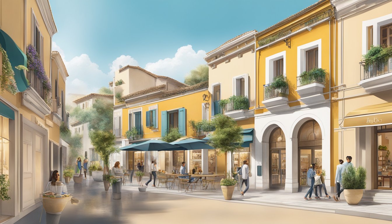 The scene depicts the evolution of the Byblos brand, from its origins to its modern identity, showcasing the brand's heritage and growth over time