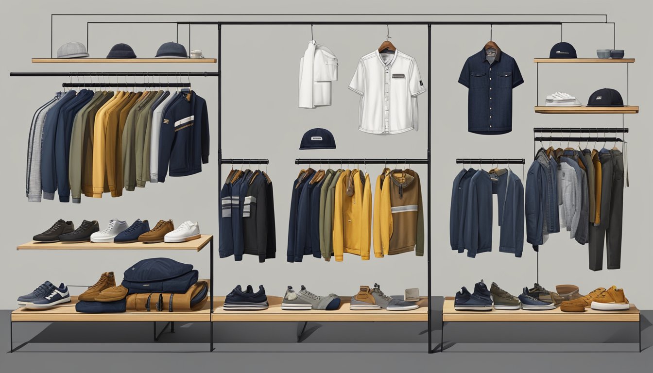 A display of Jack and Jones product lines and collections, showcasing the brand's origin and heritage through clothing and accessories