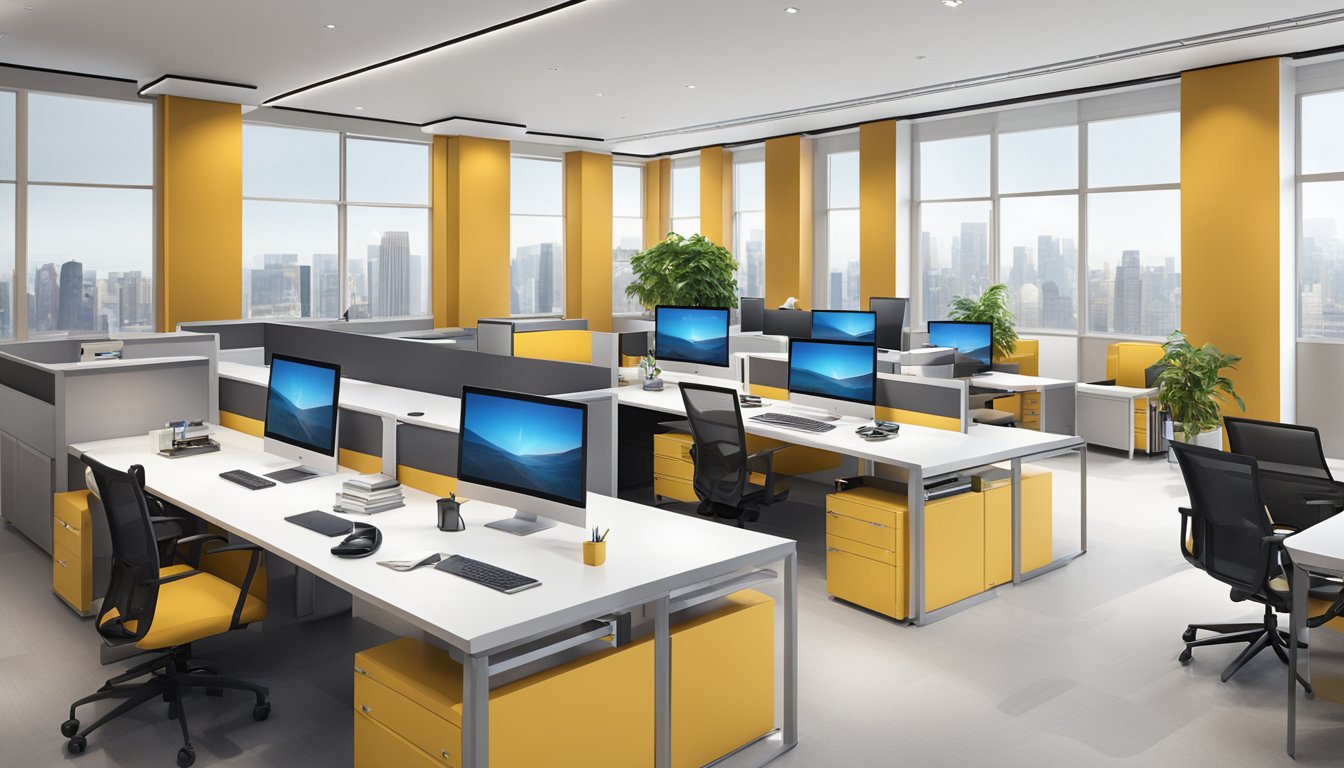 The modern office of CC Brands LLC, with sleek furniture and large windows, exudes a professional and sophisticated atmosphere