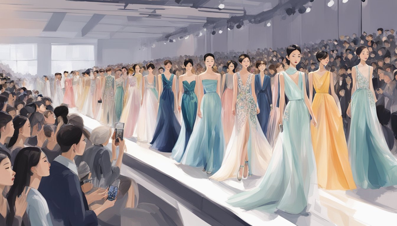 A bustling runway show features China fashion brands' latest designs