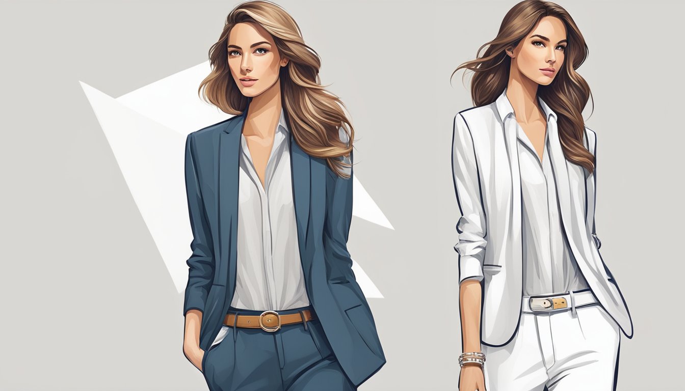 The website features a sleek, modern layout with minimalist design elements. The clothing items are displayed on clean, white backgrounds, showcasing their style and sophistication