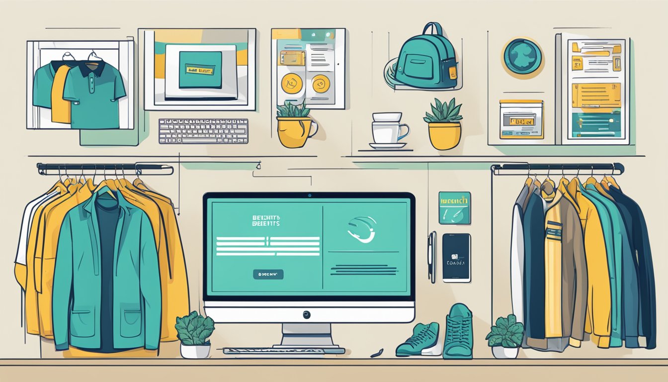 A computer screen displaying various perks and benefits on clothing brand websites