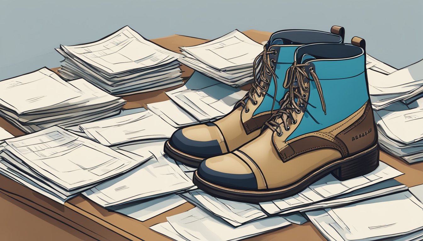 A stack of "Frequently Asked Questions" papers with "lucky brand basel bootie" written on top