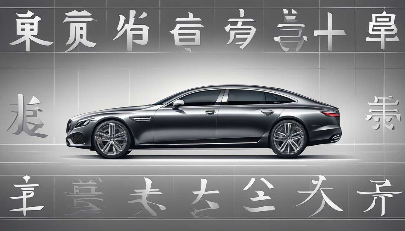 Luxury car logos displayed on a sleek backdrop with Chinese characters. Customers inquiring about top brands