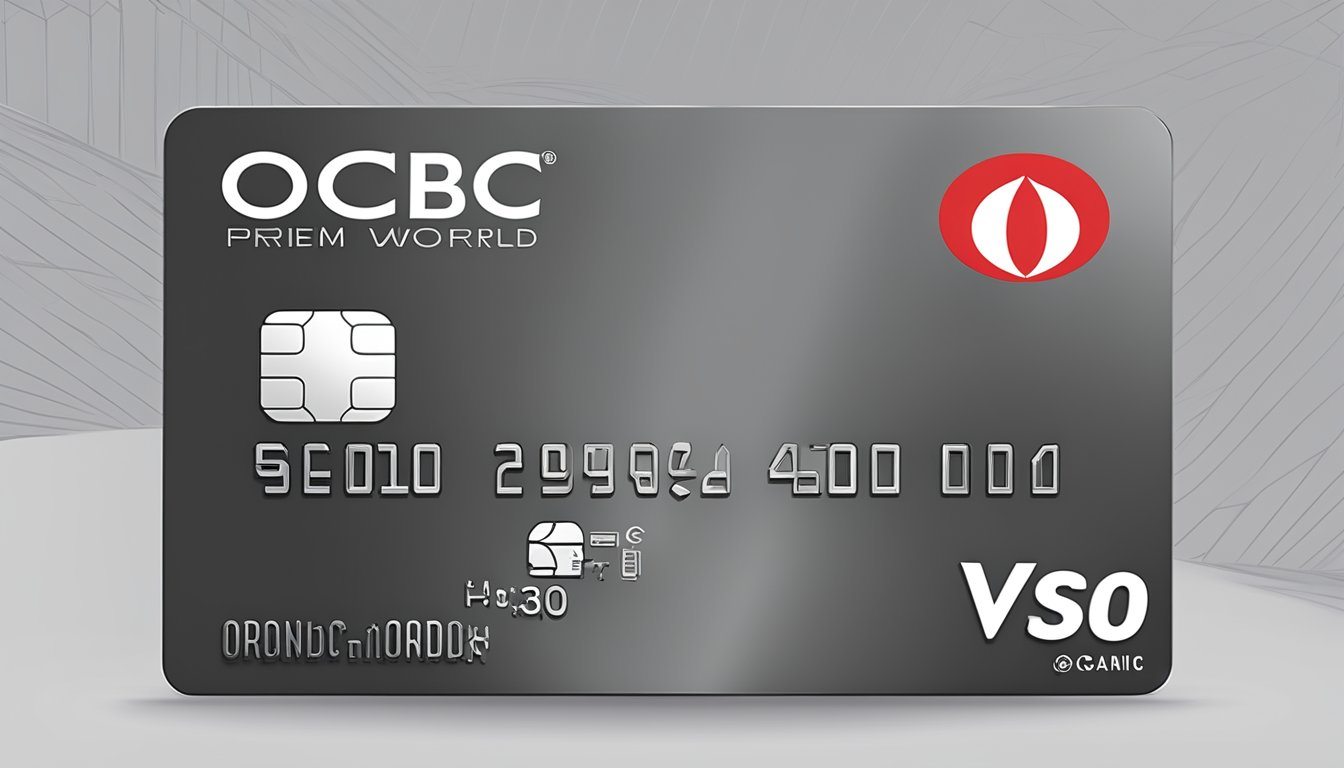 The OCBC Premier World Elite™ Debit Card is shown against a sleek, modern backdrop, with the card's distinctive design and logo prominently displayed