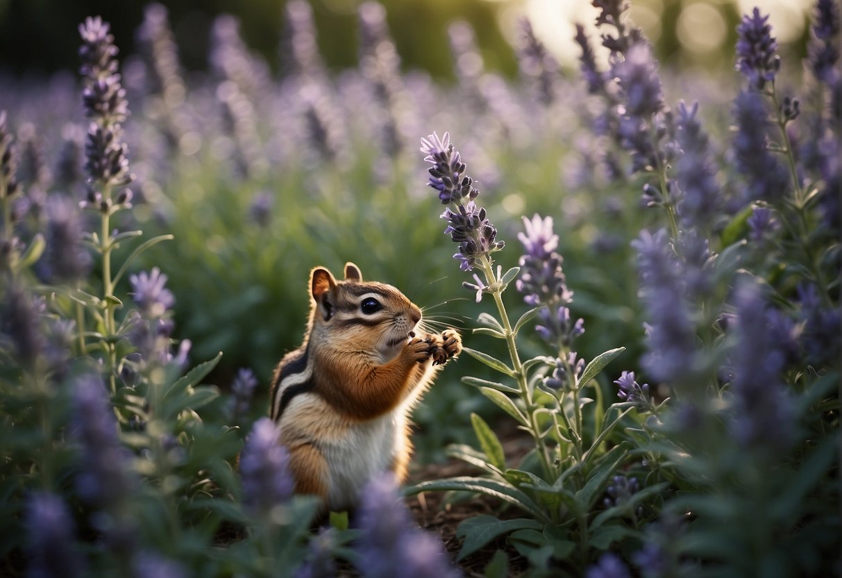 Lavender and mint plants repel chipmunks with their strong scents