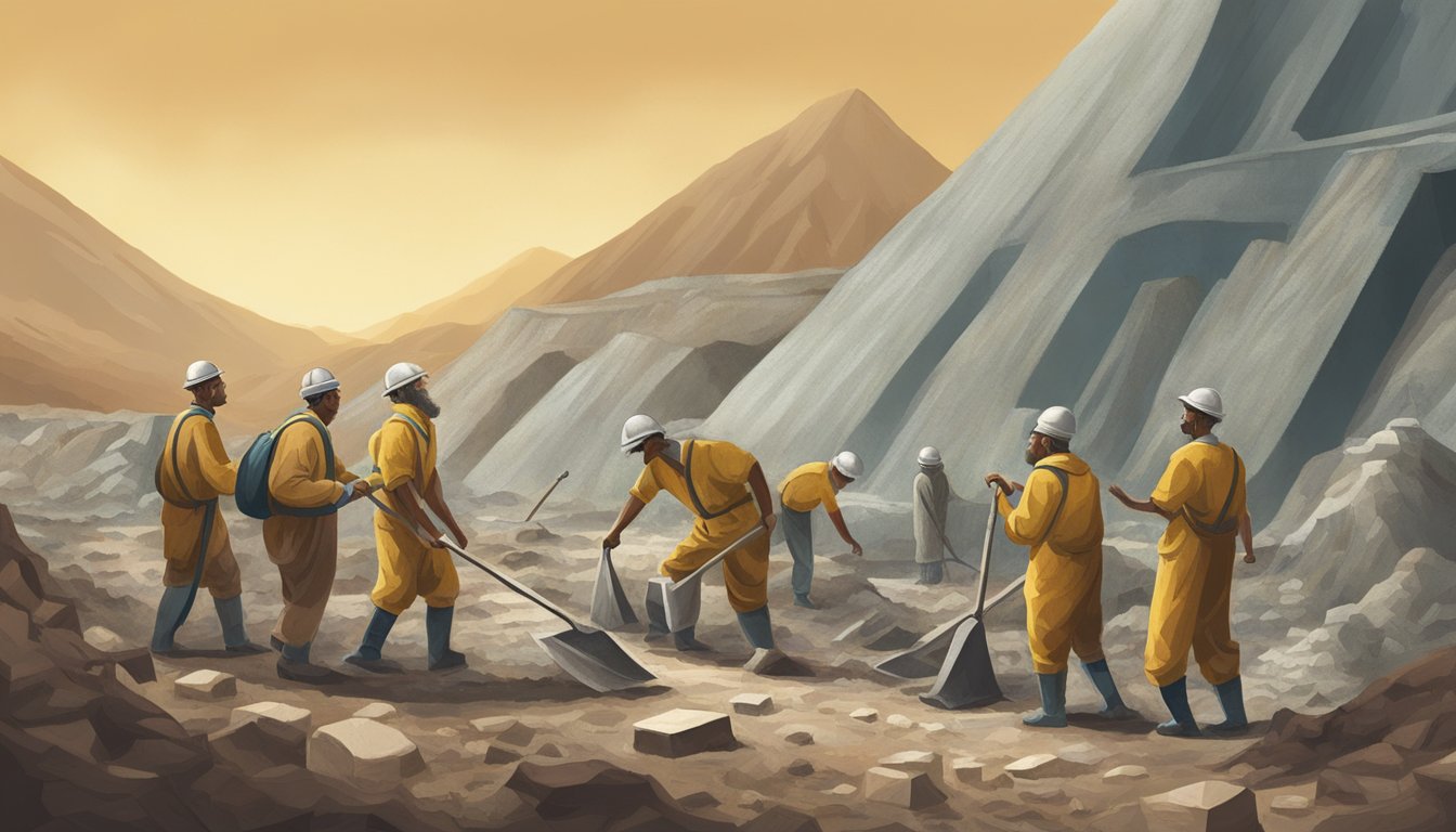 Ancient people mining asbestos, modern society banning its use