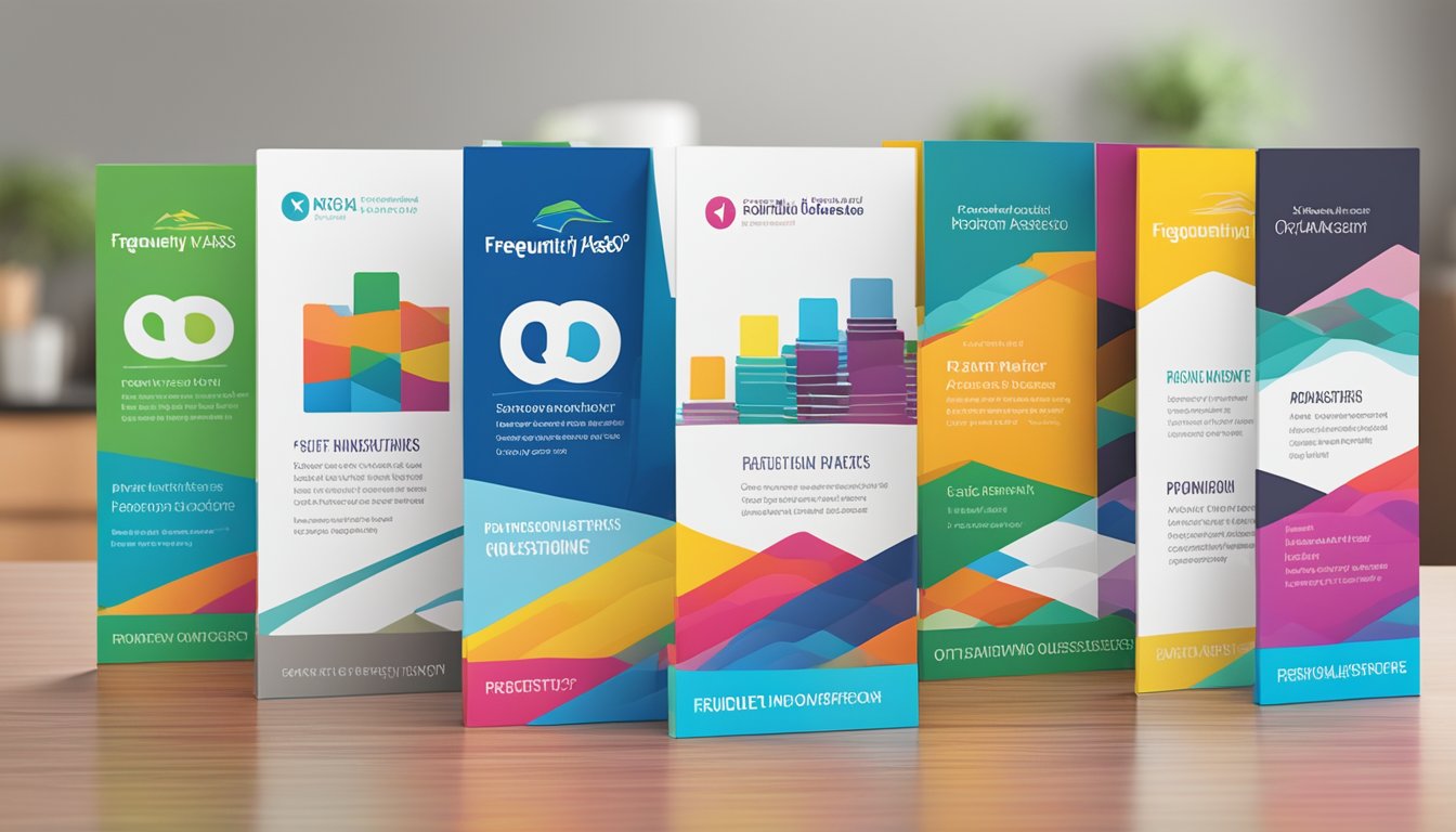 A stack of colorful "Frequently Asked Questions" brochures with various otap brands displayed on a table