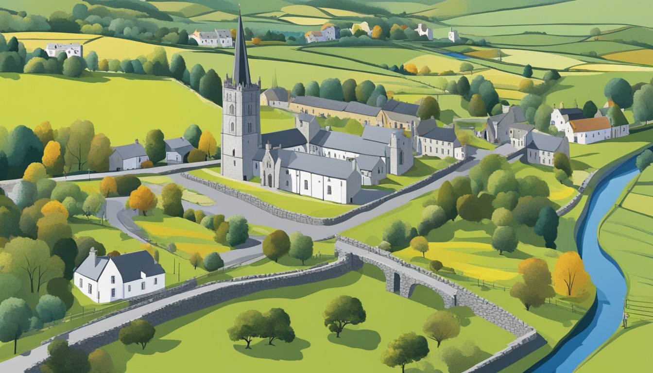 A colorful array of historic landmarks and modern art installations dot the scenic landscape of County Westmeath, showcasing the region's rich artistic heritage