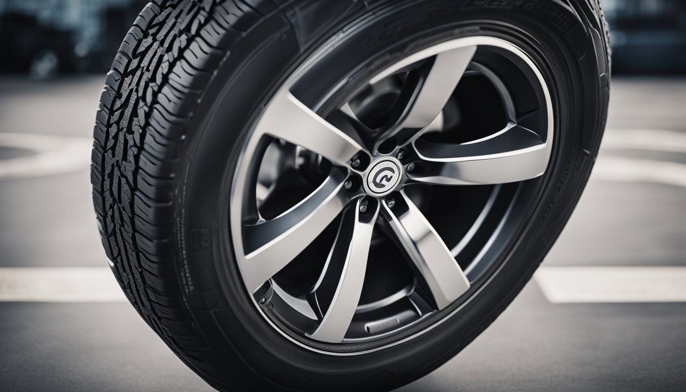 A tire with the Continental logo surrounded by symbols of partnerships and certifications