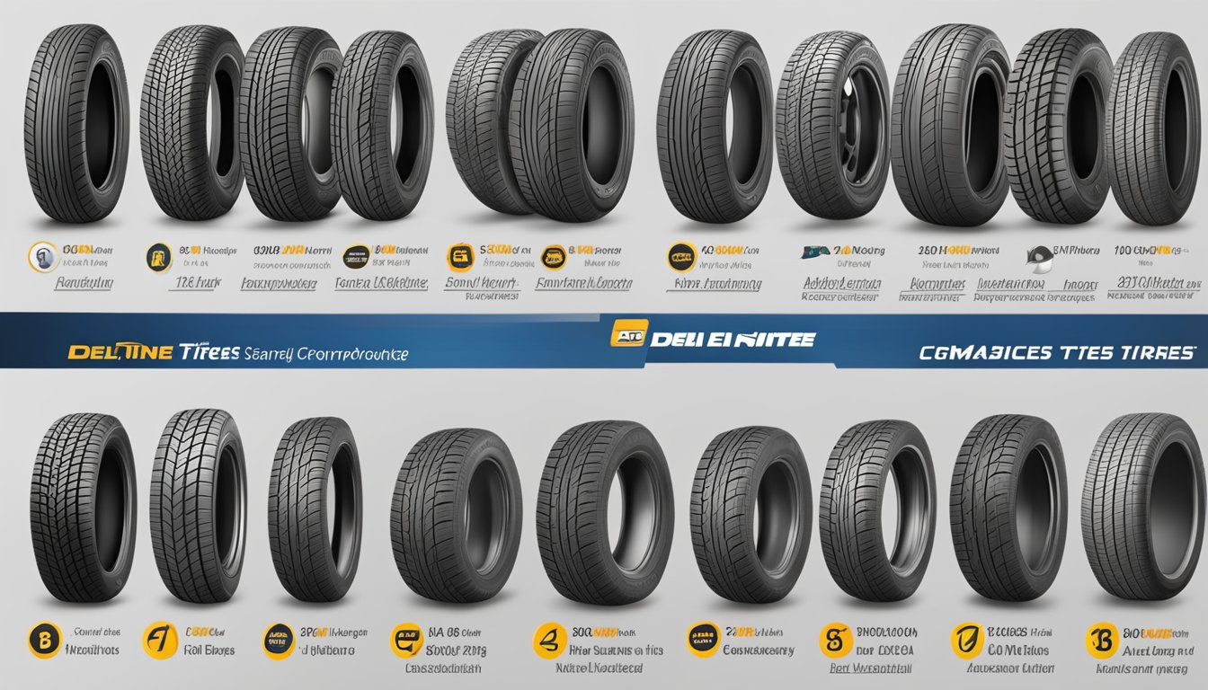 A comparison of Delinte tires with other brands, showcasing their quality and performance