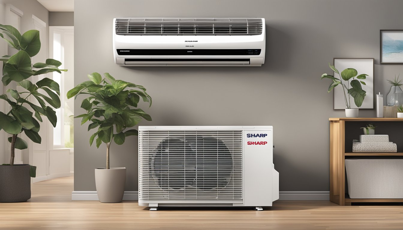 The Sharp air conditioner models are displayed, showcasing their performance and features